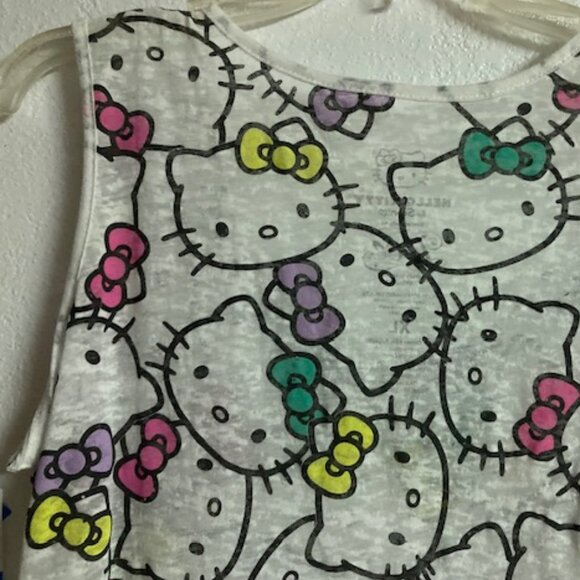 HELLO KITTY BY SANRIO KITTY GALORE 2014 HIGH-LOW SHIRT TOP COTT/POLY NWT (JR) XL - Picture 10 of 14